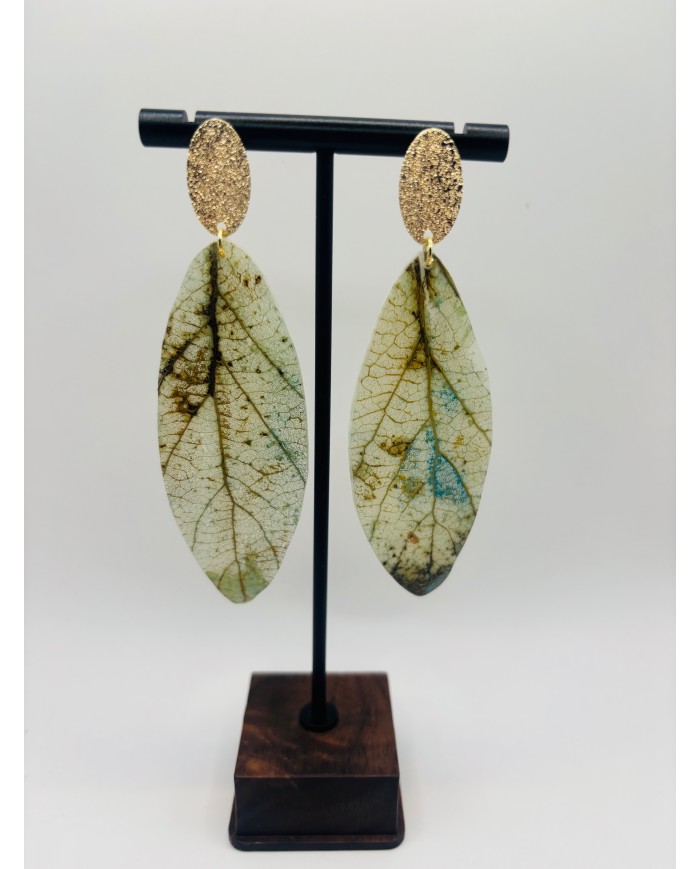 PENDIENTES ARTESANOS DE HOJA NATURAL