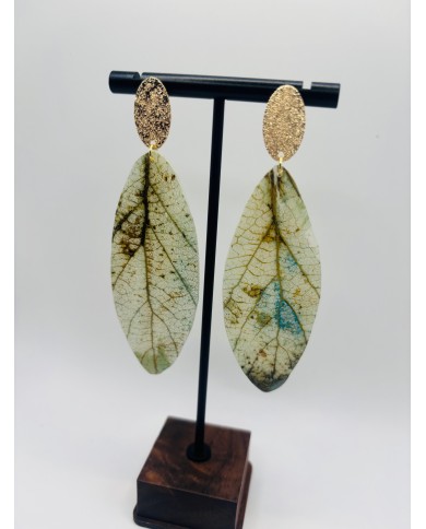 PENDIENTES ARTESANOS DE HOJA NATURAL