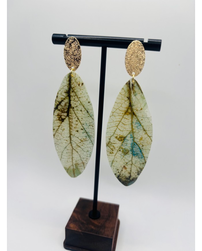 PENDIENTES ARTESANOS DE HOJA NATURAL