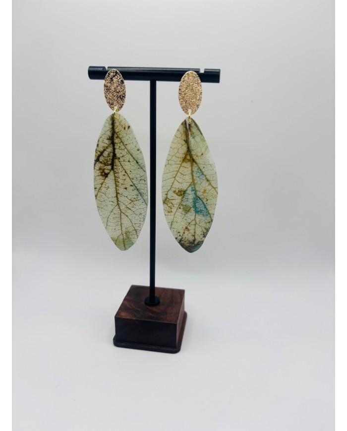PENDIENTES ARTESANOS DE HOJA NATURAL