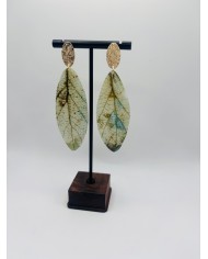 PENDIENTES ARTESANOS DE HOJA NATURAL