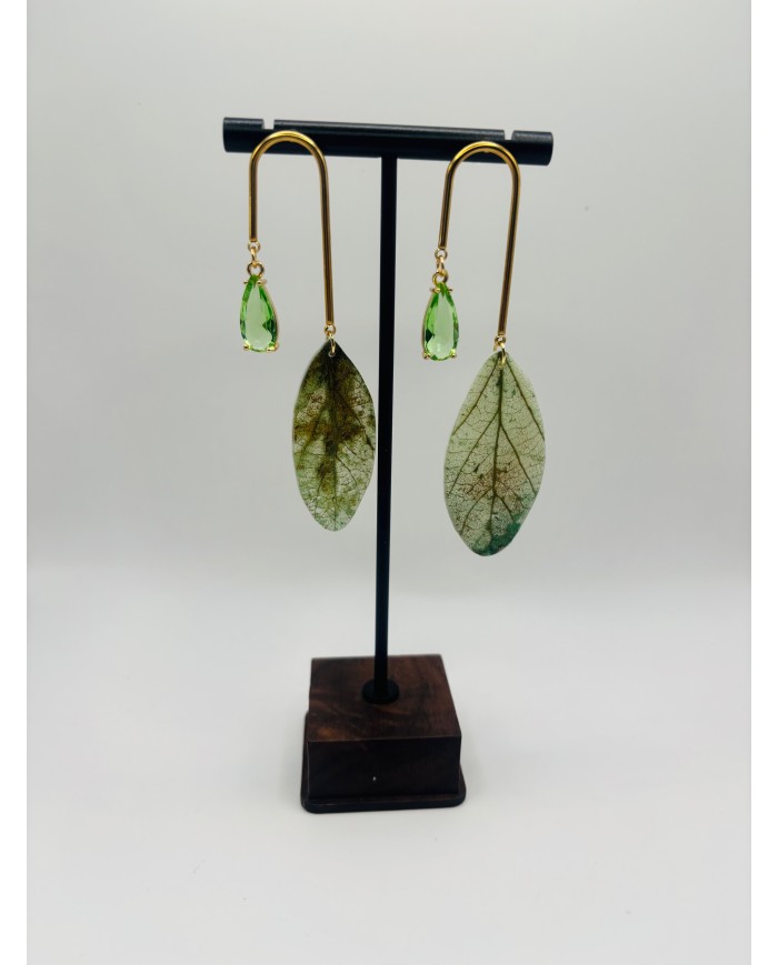 PENDIENTES ARTESANOS DE HOJA NATURAL