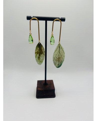 PENDIENTES ARTESANOS DE HOJA NATURAL
