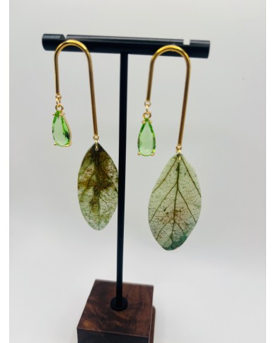 PENDIENTES ARTESANOS DE HOJA NATURAL