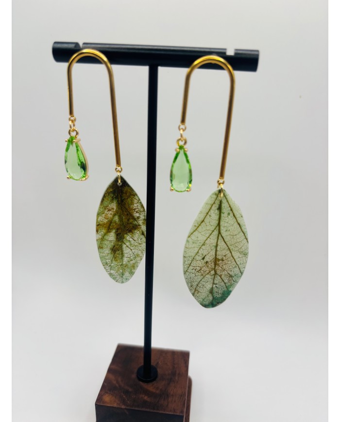 PENDIENTES ARTESANOS DE HOJA NATURAL