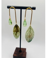 PENDIENTES ARTESANOS DE HOJA NATURAL ESQUELETIZADA