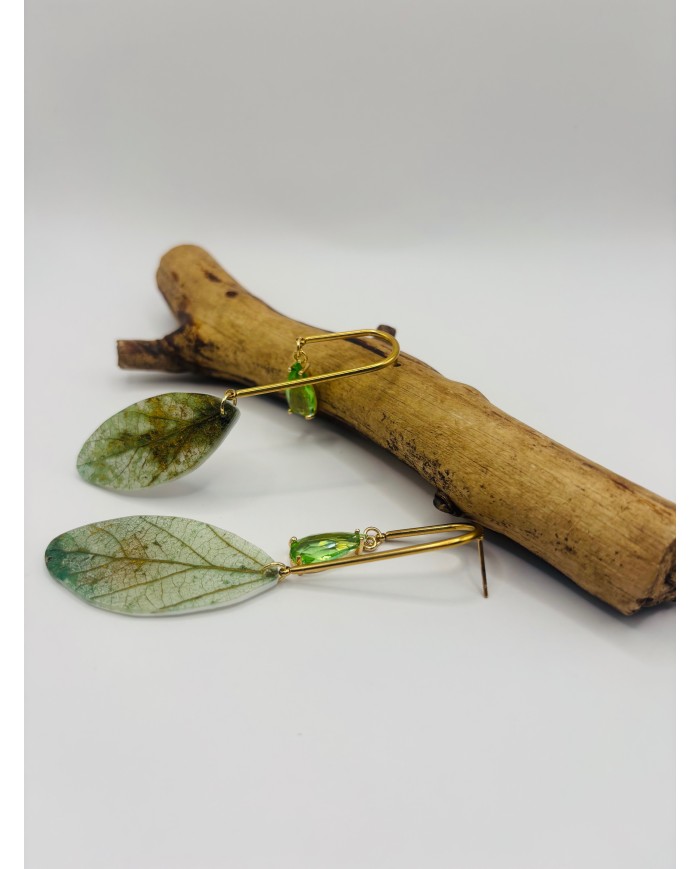 PENDIENTES ARTESANOS DE HOJA NATURAL