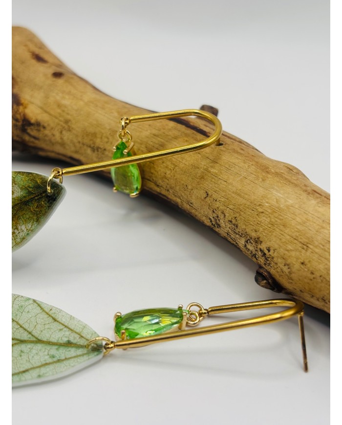 PENDIENTES ARTESANOS DE HOJA NATURAL