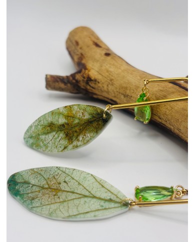 PENDIENTES ARTESANOS DE HOJA NATURAL