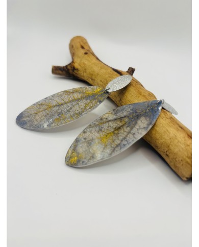 PENDIENTES ARTESANOS DE HOJA NATURAL ESQUELETIZADA