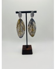 PENDIENTES ARTESANOS DE HOJA NATURAL ESQUELETIZADA