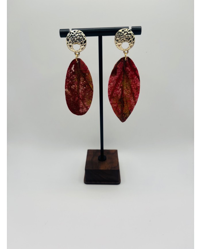 PENDIENTES ARTESANOS DE HOJA NATURAL
