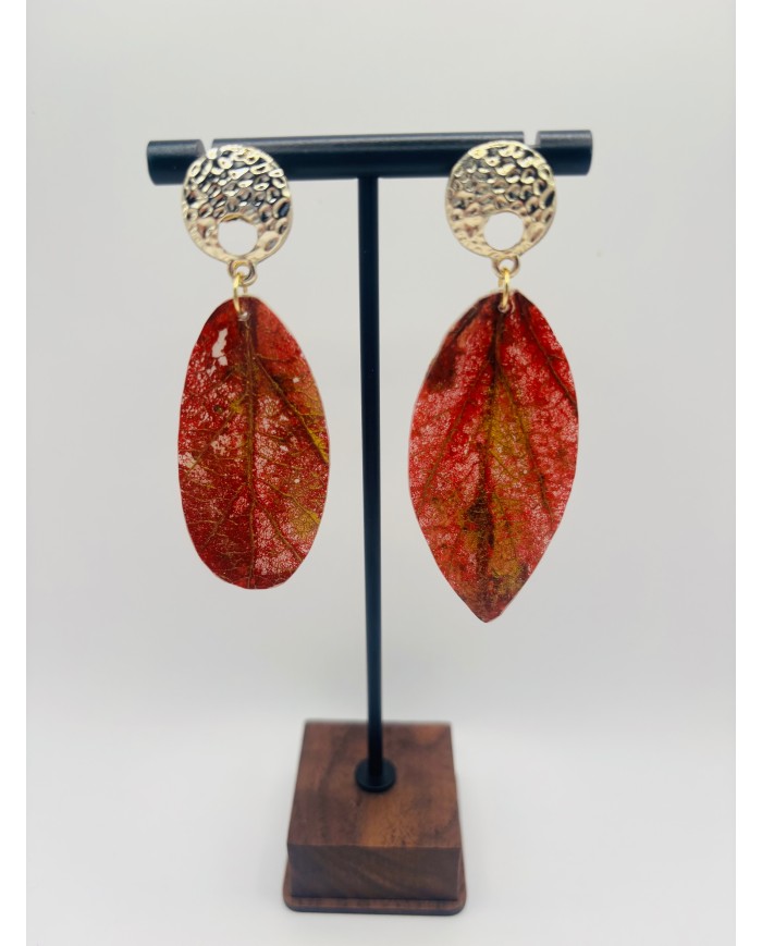 PENDIENTES ARTESANOS DE HOJA NATURAL