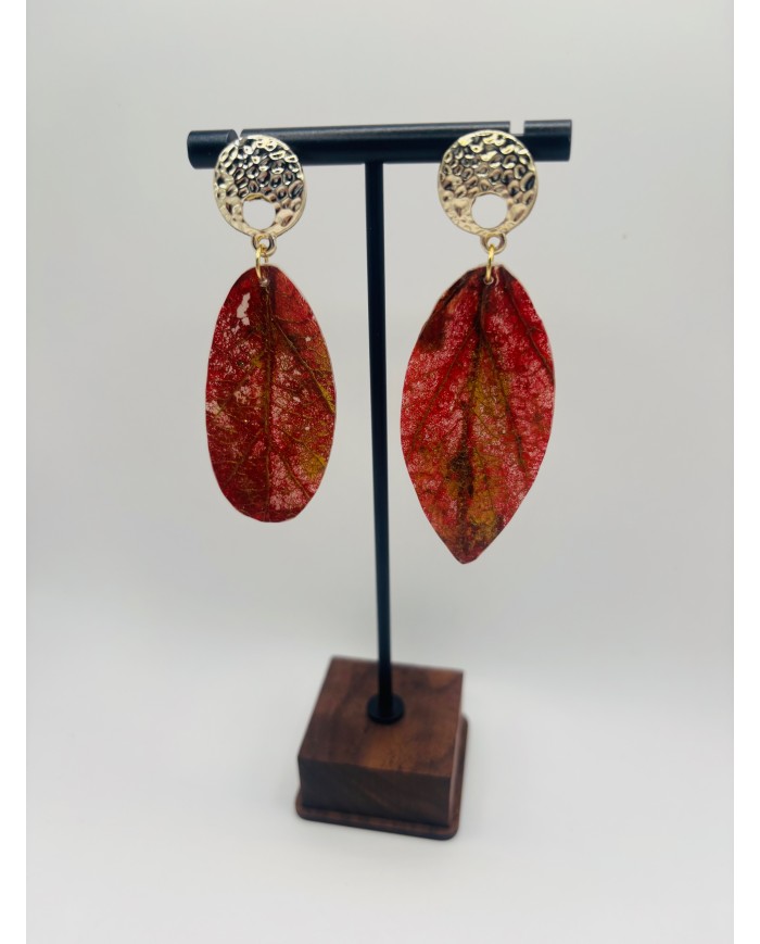 PENDIENTES ARTESANOS DE HOJA NATURAL