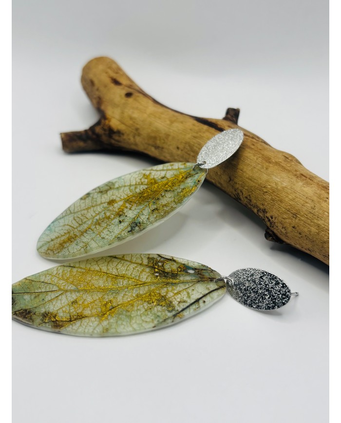 PENDIENTES ARTESANOS DE HOJA NATURAL