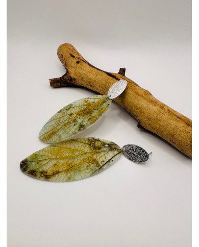 PENDIENTES ARTESANOS DE HOJA NATURAL
