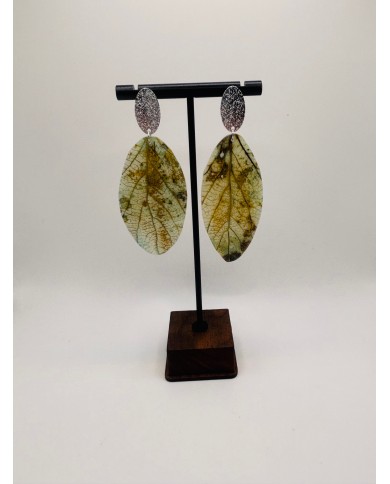 PENDIENTES ARTESANOS DE HOJA NATURAL
