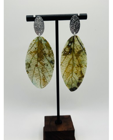 PENDIENTES ARTESANOS DE HOJA NATURAL