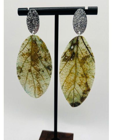 PENDIENTES ARTESANOS DE HOJA NATURAL