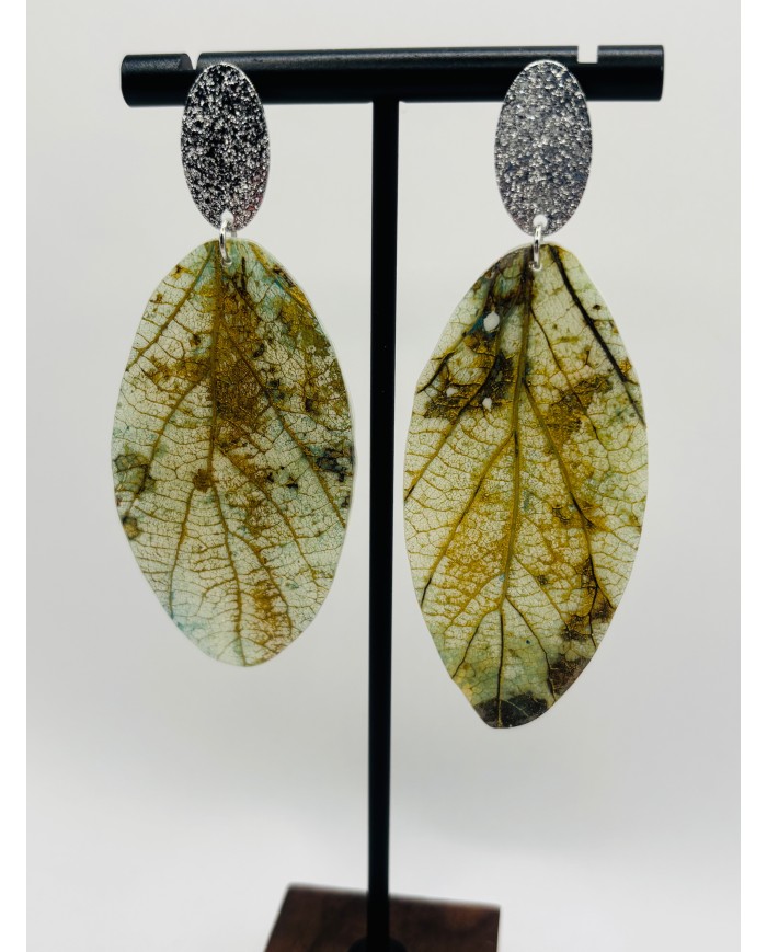 PENDIENTES ARTESANOS DE HOJA NATURAL