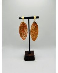 PENDIENTES ARTESANOS DE HOJA NATURAL ESQUELETIZADA