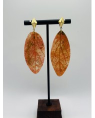 PENDIENTES ARTESANOS DE HOJA NATURAL ESQUELETIZADA