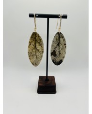 PENDIENTES ARTESANOS DE HOJA NATURAL ESQUELETIZADA