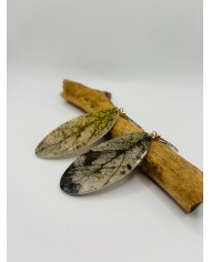 PENDIENTES ARTESANOS DE HOJA NATURAL ESQUELETIZADA