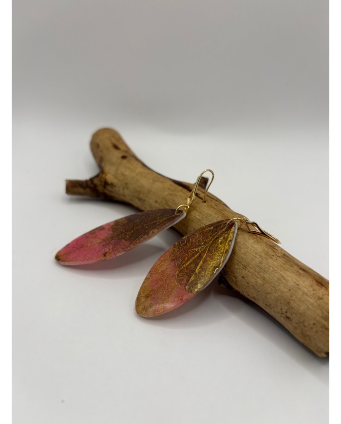 PENDIENTES ARTESANOS DE HOJA NATURAL