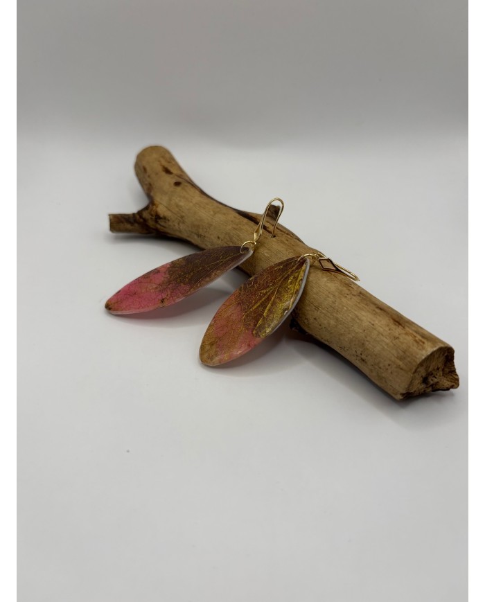 PENDIENTES ARTESANOS DE HOJA NATURAL