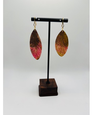 PENDIENTES ARTESANOS DE HOJA NATURAL