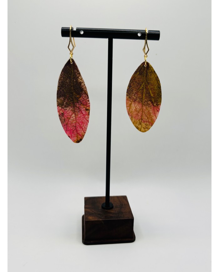 PENDIENTES ARTESANOS DE HOJA NATURAL