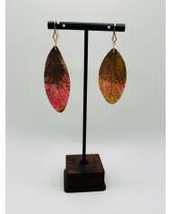PENDIENTES ARTESANOS DE HOJA NATURAL ESQUELETIZADA