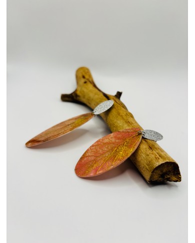 PENDIENTES ARTESANOS DE HOJA NATURAL