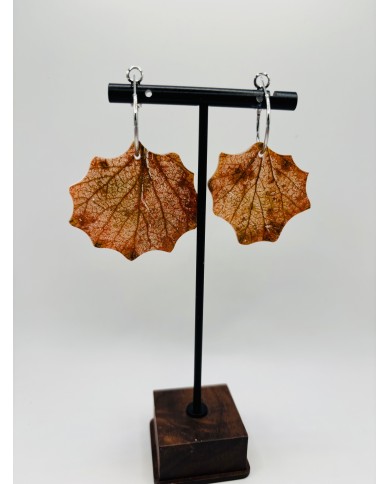 PENDIENTES ARTESANOS DE HOJA NATURAL