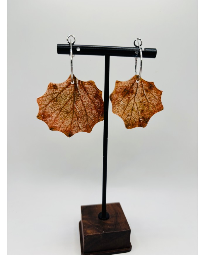 PENDIENTES ARTESANOS DE HOJA NATURAL