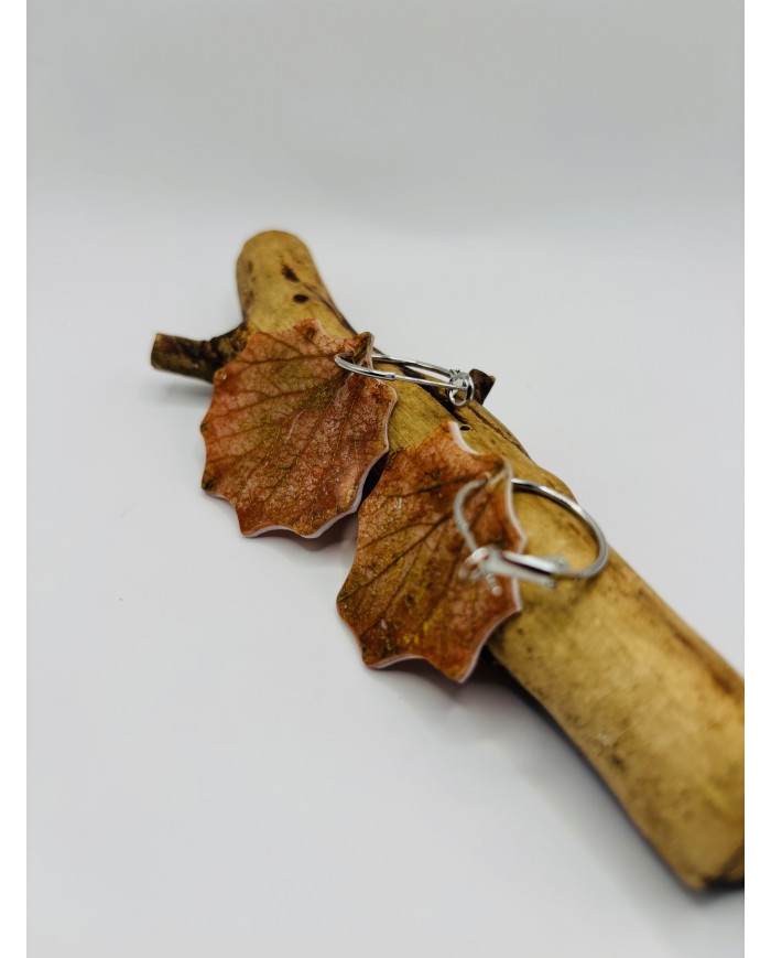 PENDIENTES ARTESANOS DE HOJA NATURAL