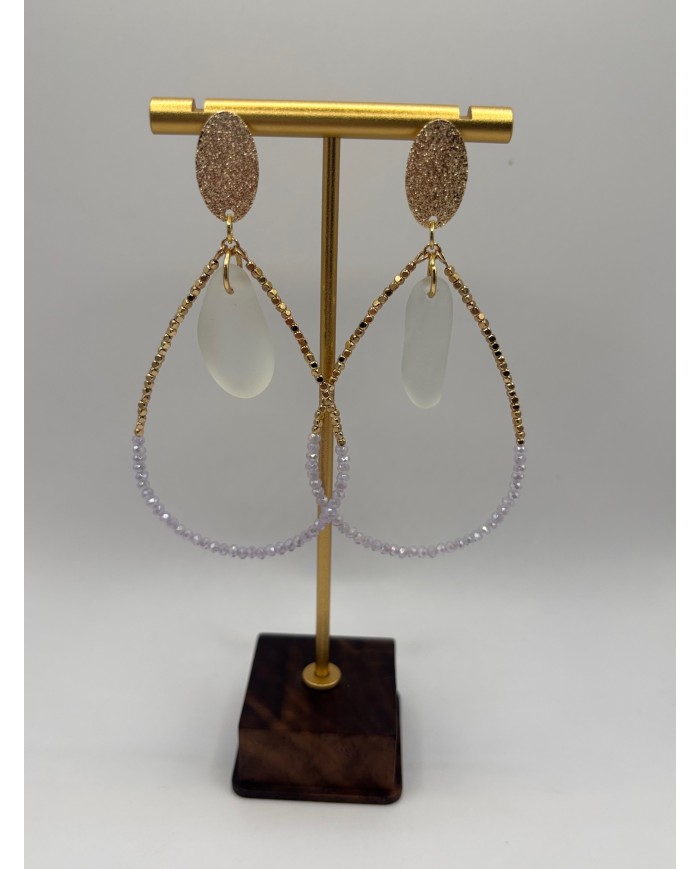 PENDIENTES ARTESANOS DE CRISTAL MARINO