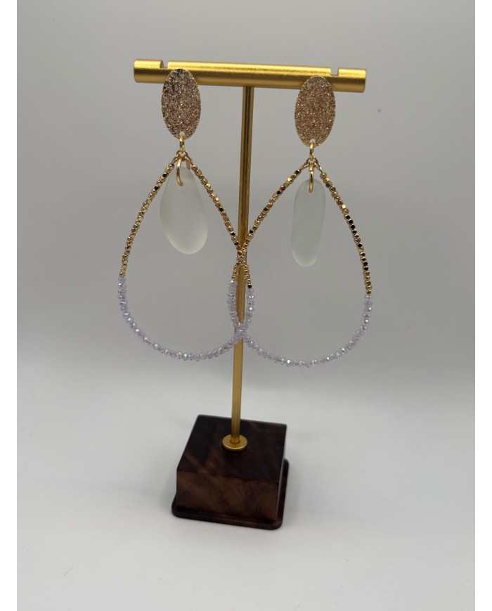 PENDIENTES ARTESANOS DE CRISTAL MARINO