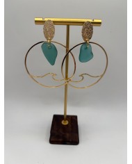 PENDIENTES ARTESANOS DE CRISTAL MARINO