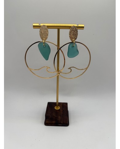 PENDIENTES ARTESANOS DE CRISTAL MARINO