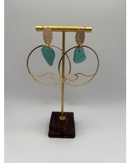 PENDIENTES ARTESANOS DE CRISTAL MARINO