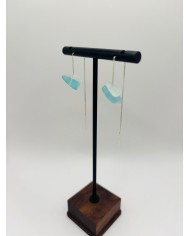 PENDIENTES ARTESANOS DE CRISTAL MARINO EDICIÓN PLATA