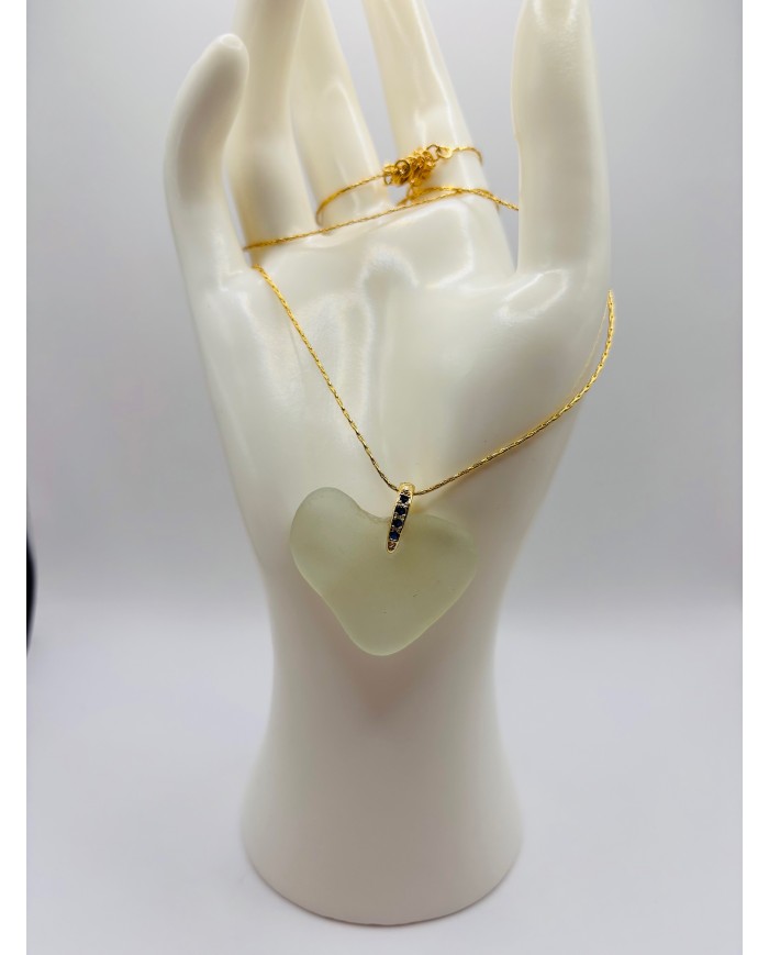 COLLAR ARTESANO DE  CRISTAL MARINO