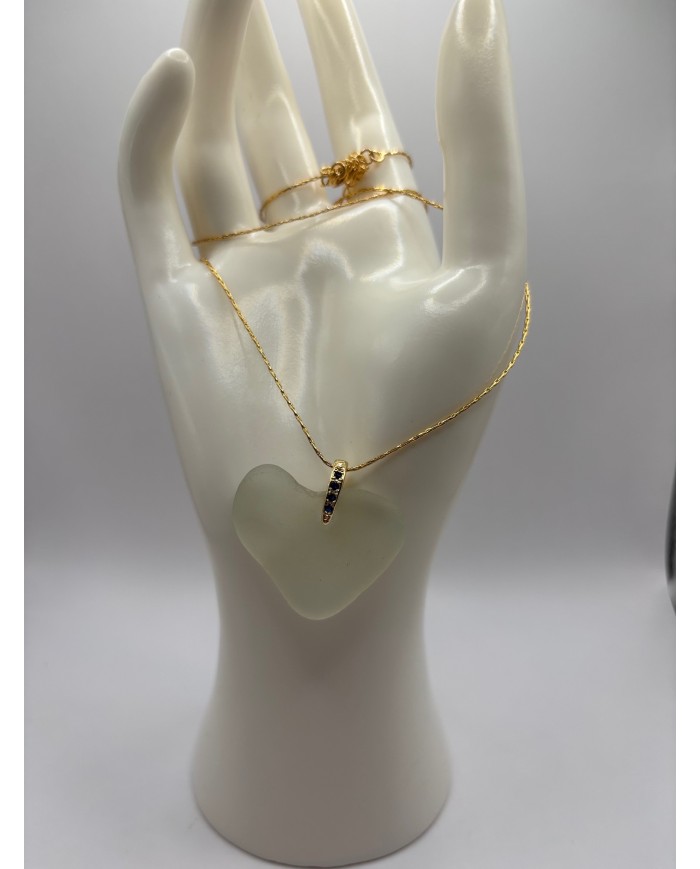 COLLAR ARTESANO DE  CRISTAL MARINO