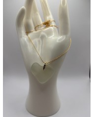 COLLAR ARTESANO DE  CRISTAL MARINO