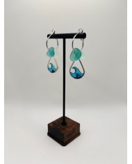 PENDIENTES ARTESANOS DE CRISTAL MARINO