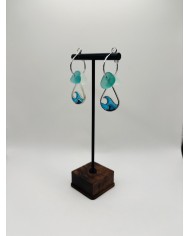 PENDIENTES ARTESANOS DE CRISTAL MARINO