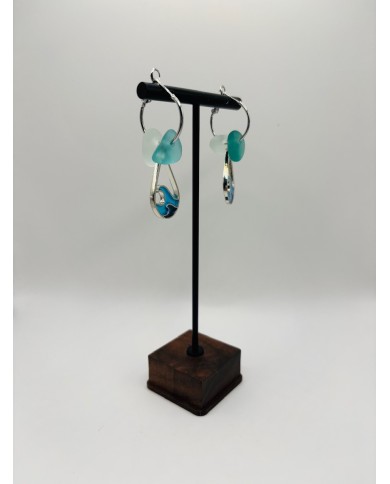 PENDIENTES ARTESANOS DE CRISTAL MARINO