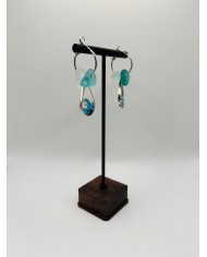 PENDIENTES ARTESANOS DE CRISTAL MARINO